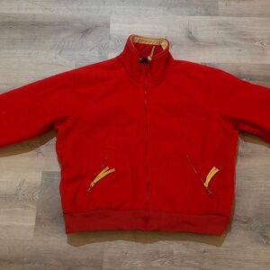 Vintage Columbia Sportswear Full Zip Fleece Jacket Mens XL Made in USA Red